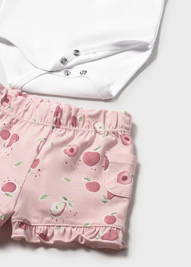 Completo di body ricamato + short MAYORAL