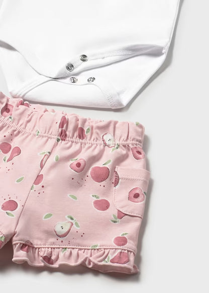 Completo di body ricamato + short MAYORAL