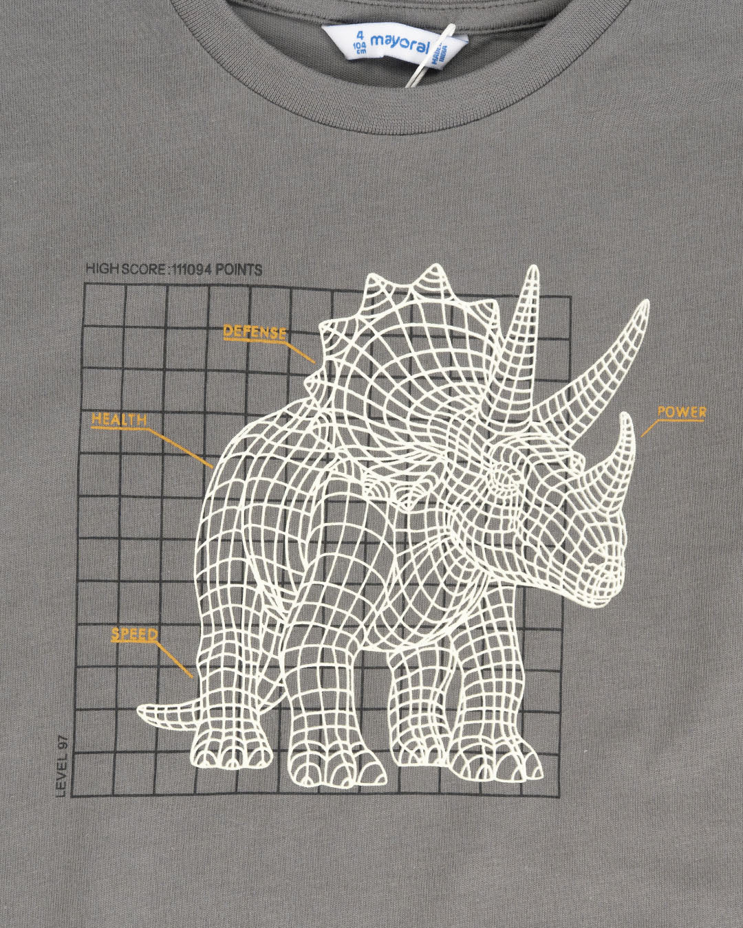 T-shirt con triceratopo che brilla al buio MAYORAL