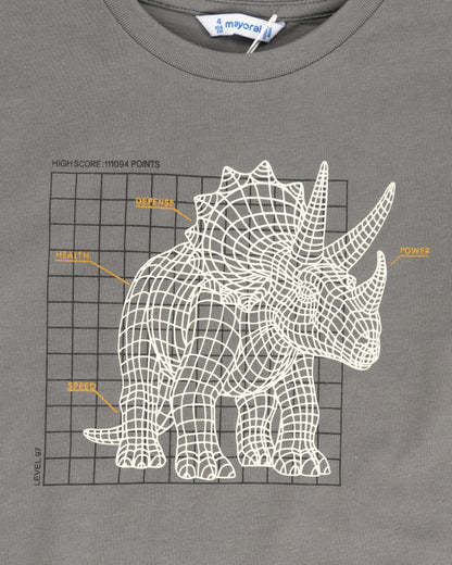 T-shirt con triceratopo che brilla al buio MAYORAL