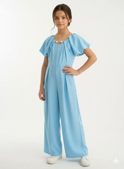 Tuta con manica a sbuffo e perle ABEL & LULA