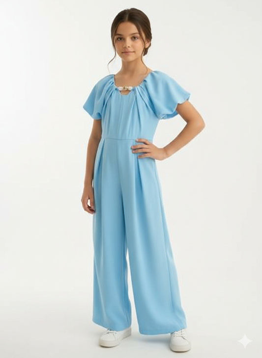 Tuta con manica a sbuffo e perle ABEL & LULA