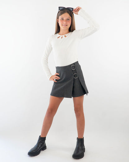 Gonna pantalone elasticizzata gessata MAYORAL