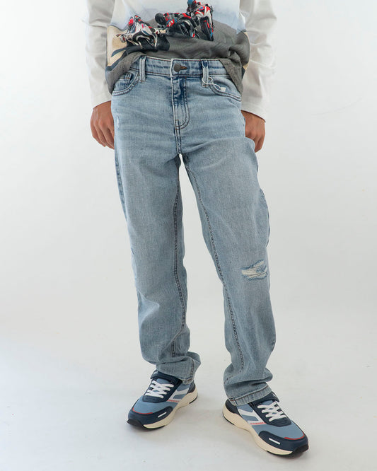 Jeans wide fit con finti strappi MAYORAL