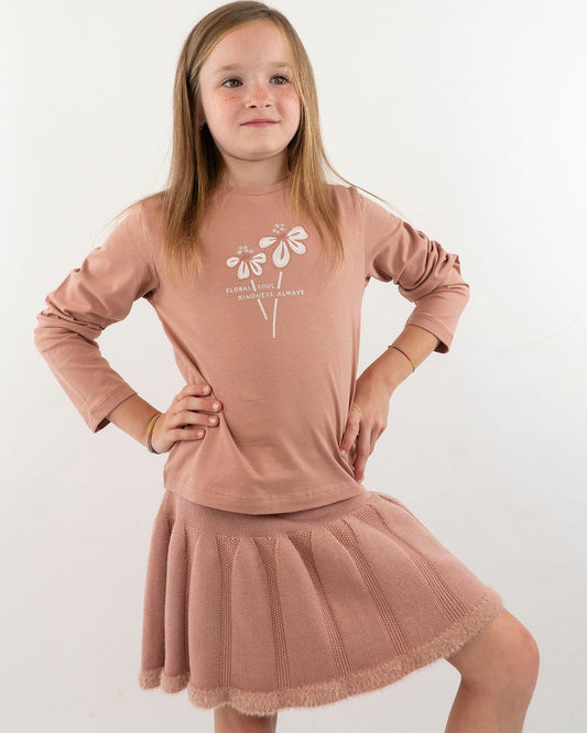 T-shirt manica lunga con fiori ricamati MAYORAL
