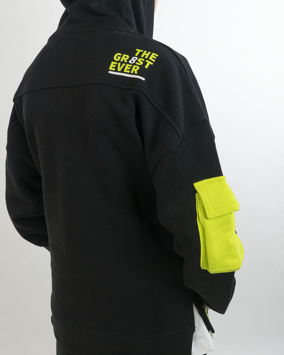 Felpa aperta in cotone con particolari fluo I DO