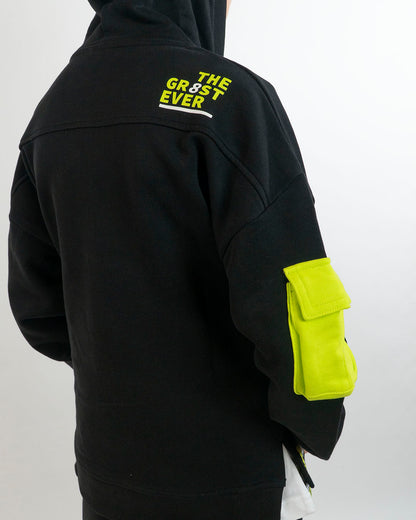 Felpa aperta in cotone con particolari fluo I DO