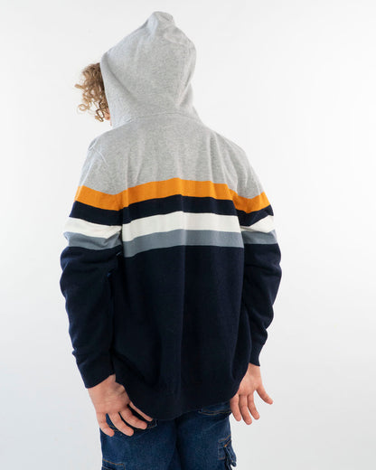 Cardigan misto lana rigato con cappuccio MAYORAL