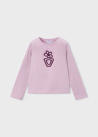 T-shirt con fiore in velluto art.178-053 MAYORAL