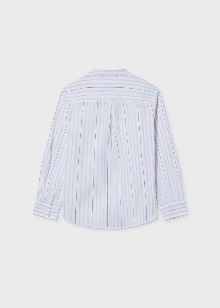 Camicia a righe con collo alla coreana MAYORAL