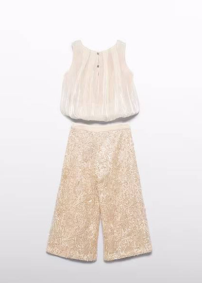 Completo 2 pz.con pizzo e pailettes ABEL & LULA