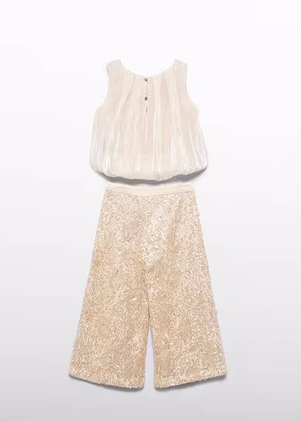 Completo 2 pz.con pizzo e pailettes ABEL & LULA