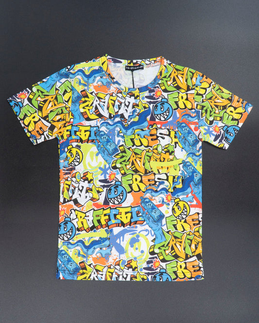 T-shirt stampata effetto graffito