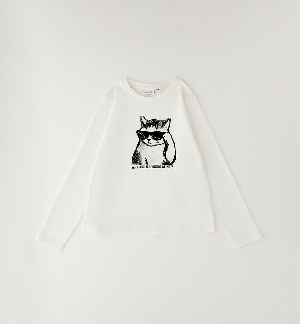 T-shirt con gatto e strass art.0.H433-112SARABANDA