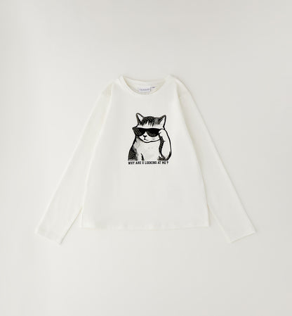T-shirt con gatto e strass art.0.H433-112SARABANDA