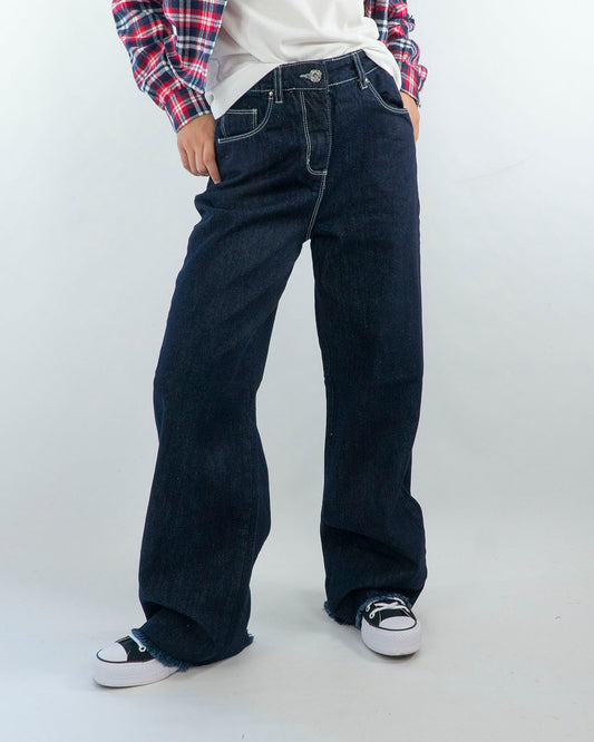 Jeans a gamba larga sfrangiato I DO