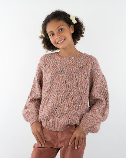 Maglione girocollo con manica rimborsata