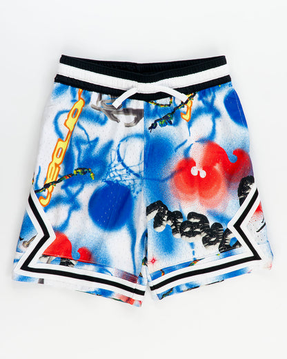 Pantaloncino tipo basket a fantasia bluette JORDAN