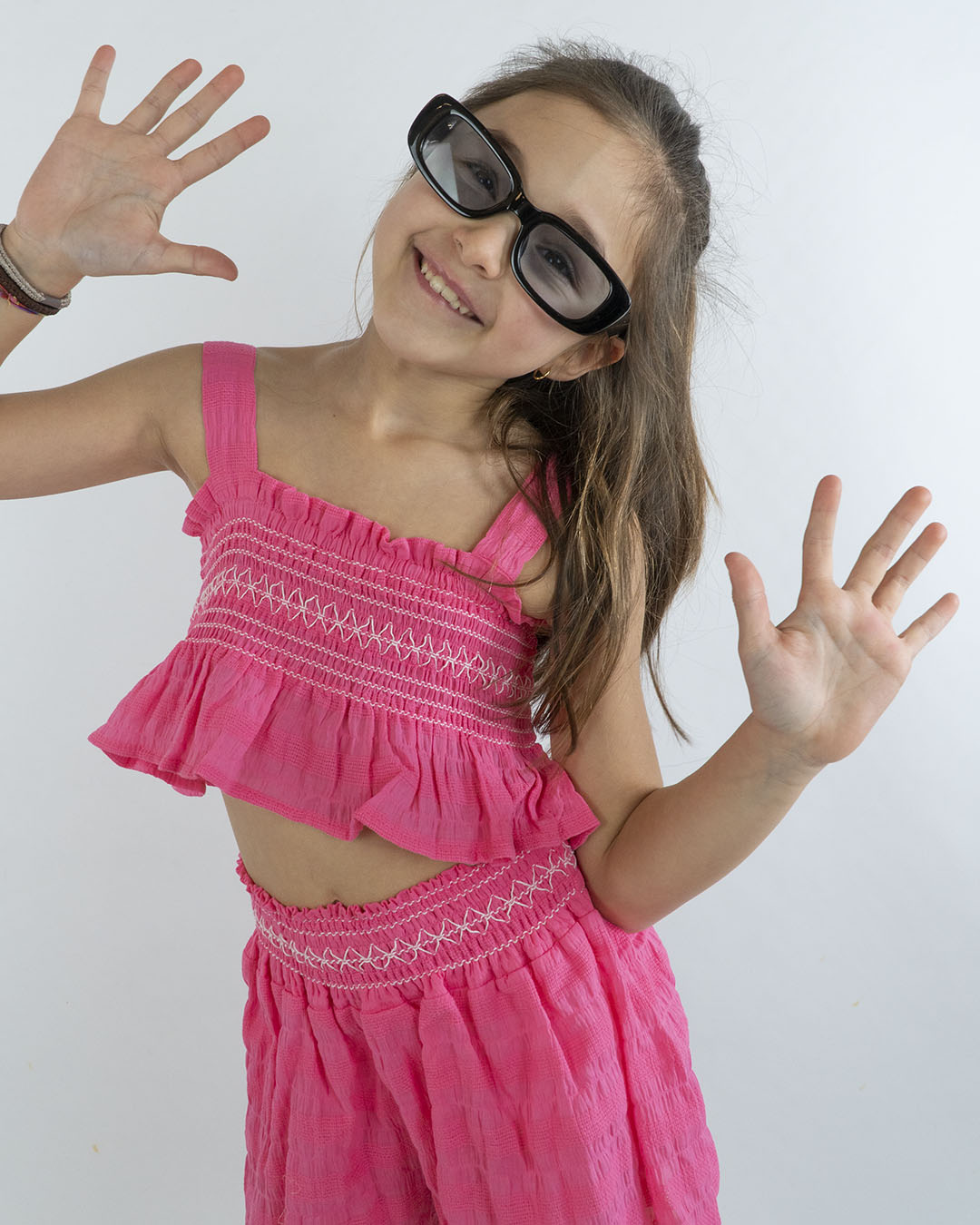 Completo con top e short a nido d'ape MAYORAL