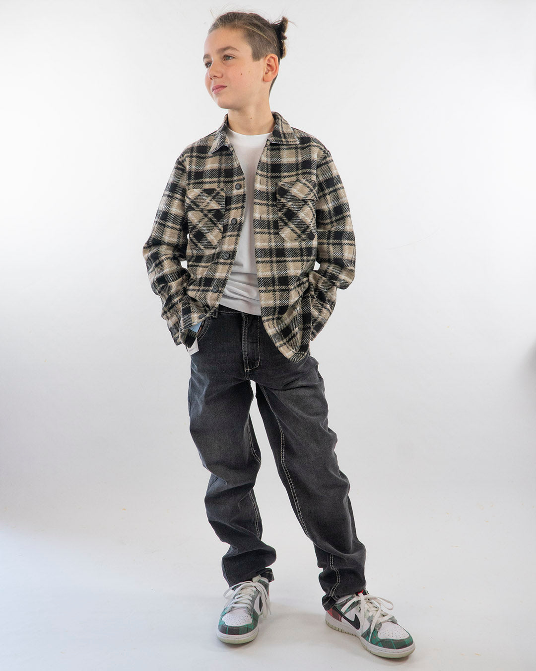 Camicia felpata a quadri con tasche I DO