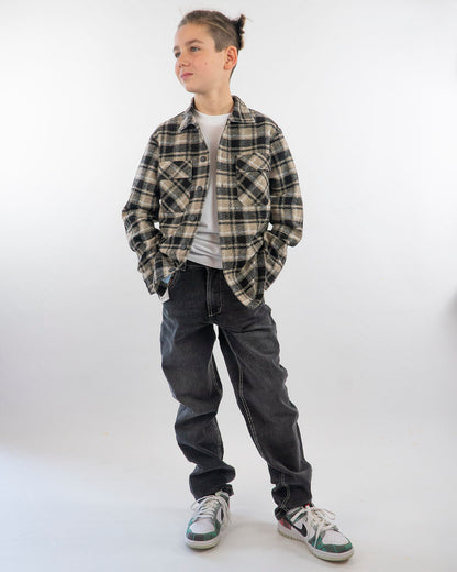 Camicia felpata a quadri con tasche I DO