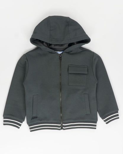 Felpa con zip e cappuccio felpata MAYORAL