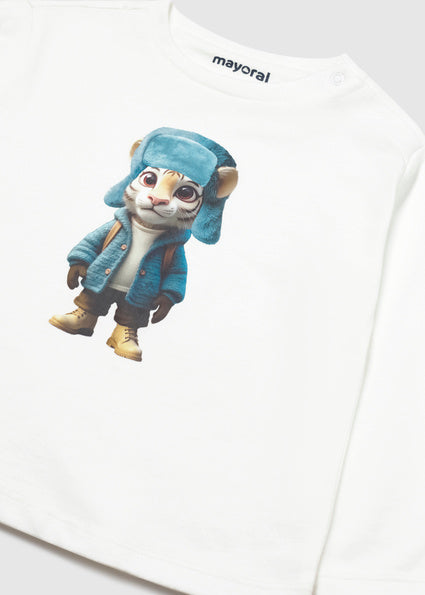 T-shirt con tigre vestita art.2.016-023 MAYORAL