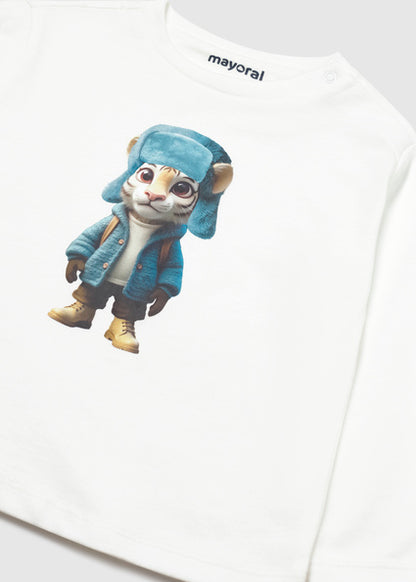 T-shirt con tigre vestita art.2.016-023 MAYORAL