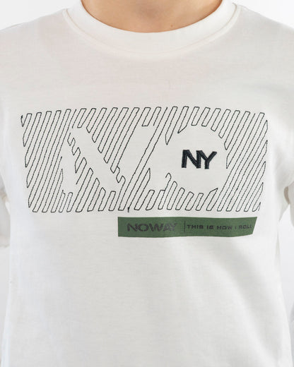 T-shirt manica lunga con scritta in rilievo I DO