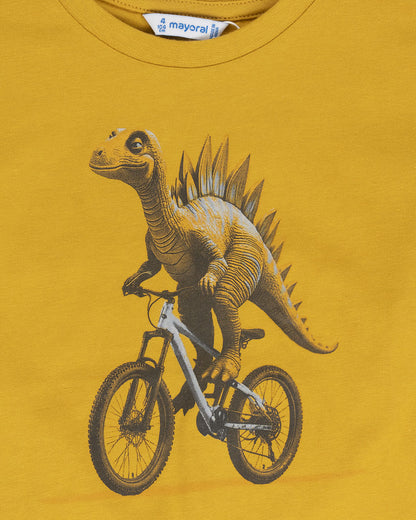 T-shirt con dinosauro in bicicletta MAYORAL