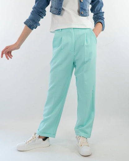 Pantaloni con pinces e risvoltino I DO