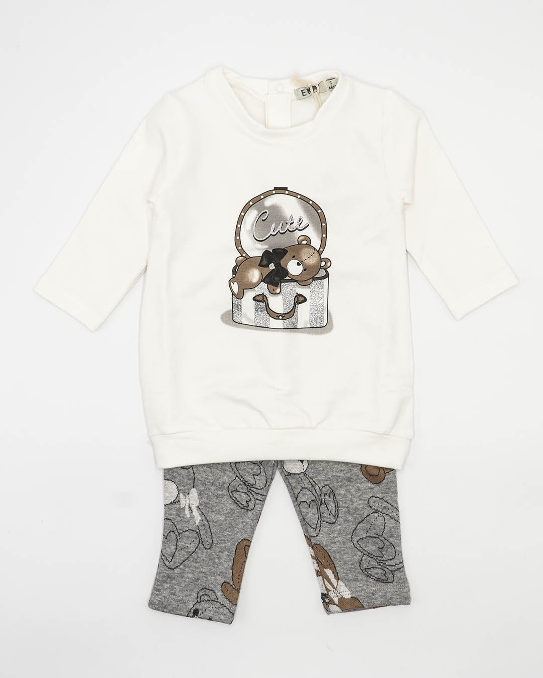 Miniabito in felpa con leggings ad orsetti EMC
