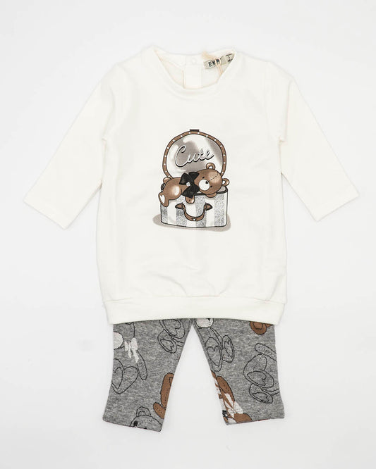 Miniabito in felpa con leggings ad orsetti EMC