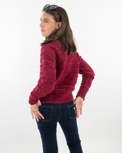 Maglione traforato a collo alto in ciniglia GUESS