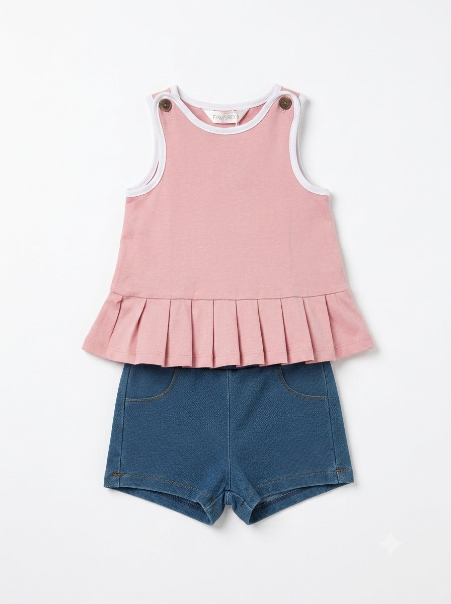 Completo 2 pz. con canotta e short jeans MAYORAL