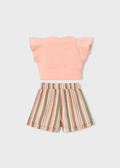 Completo con top e short a righe  MAYORAL
