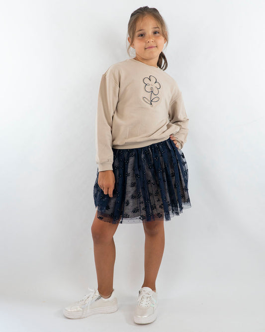 Completo 2 pz. con gonna in tulle ricamata MAYORAL