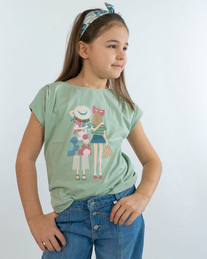 T-shirt manica corta con fascia fiorataMAYORAL