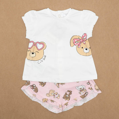 Completo 2 pz. con short stampa animaletti MAYORA