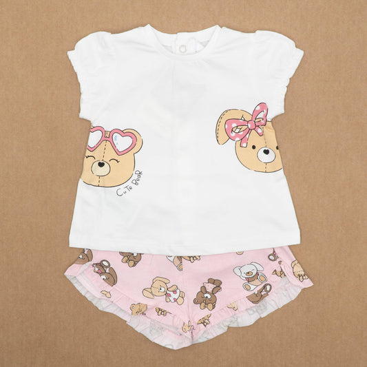 Completo 2 pz. con short stampa animaletti MAYORA