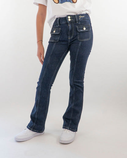 Jeans a zampa con cuciture in rilievo GUESS