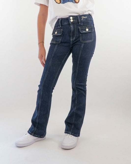 Jeans a zampa con cuciture in rilievo GUESS
