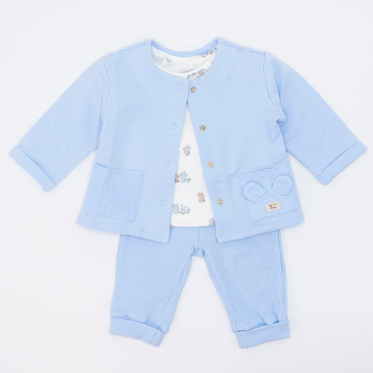 Completo 3 pz. con pantaloncino a costine MAYORAL
