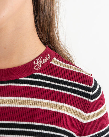 Maglioncino rigato a costine con lurex GUESS