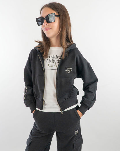 Felpa aperta a peso medio con scritte  I DO