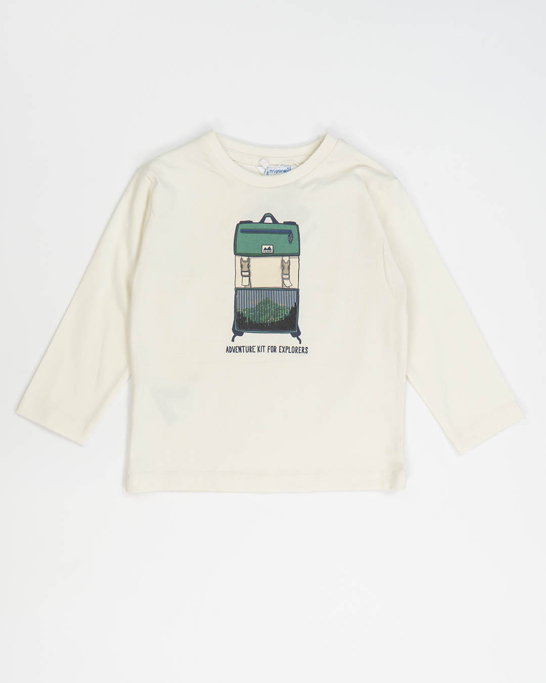 T-shirt con stampa zaino