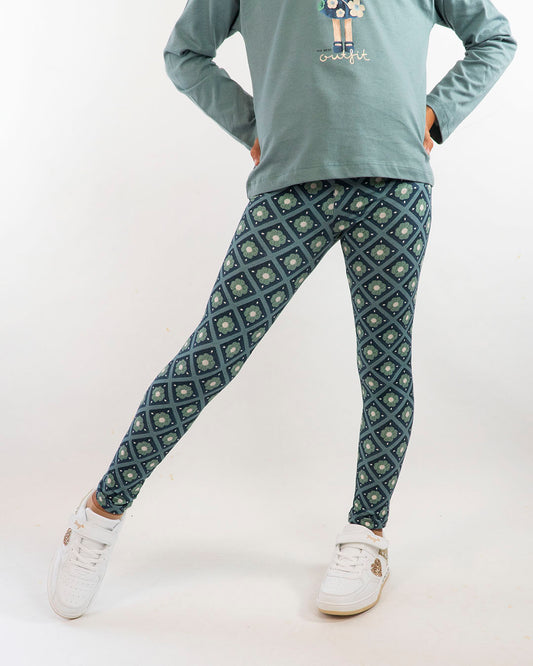 Leggings con riquadri fiorati MAYORAL