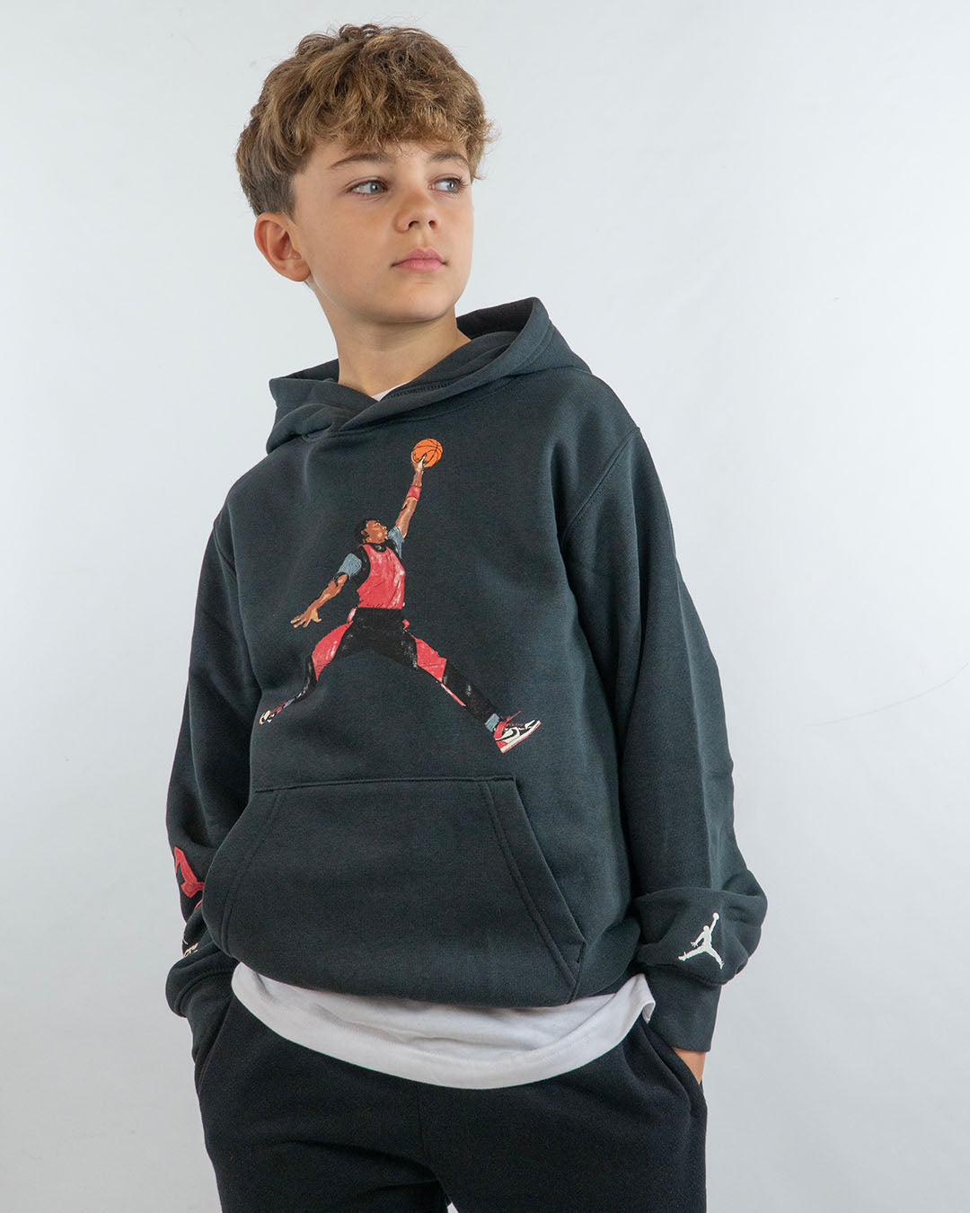 Felpa chiusa felpata con stampa fonte retro JORDAN