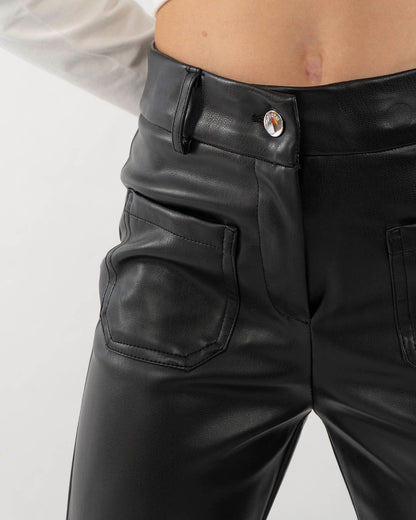 Pantalone lungo ecopelle