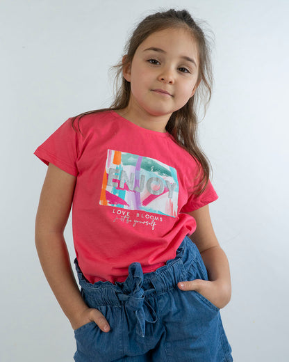 T-shirt manica corta con scritta glitterataMAYORAL